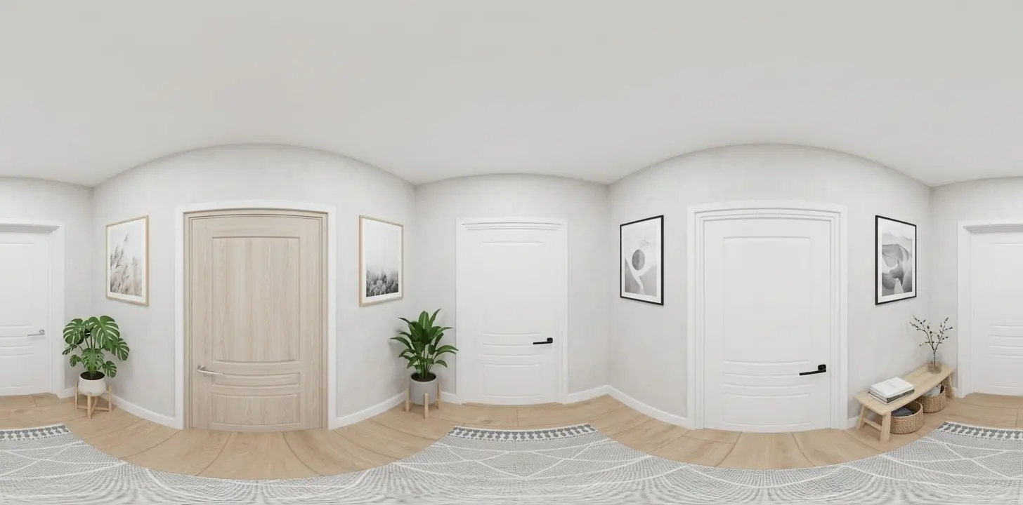Панорама 360°: прихожая, стиль скандинавский